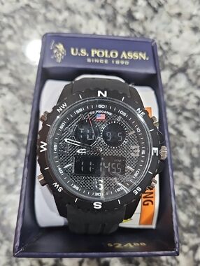 U.S. Polo Assn. Black Men's Digital-Analog Sport Watch